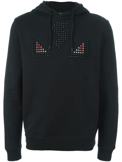 fendi leather studded sweatshirt|fendi sweatshirts for men.